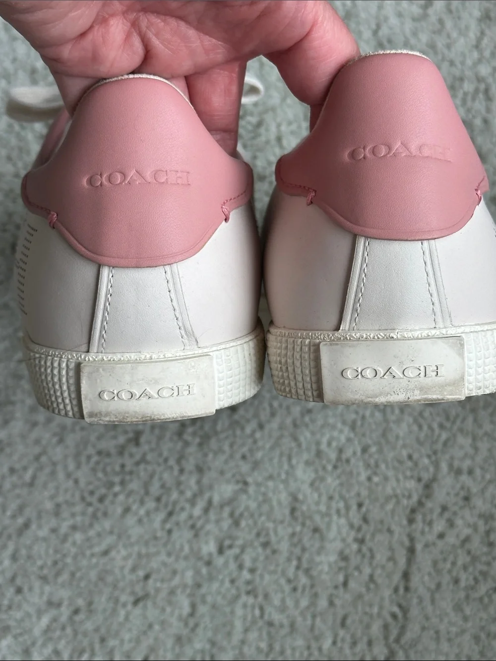 Coach C136 Chalk Pink Leather Low Top Sneakers Size 8.5